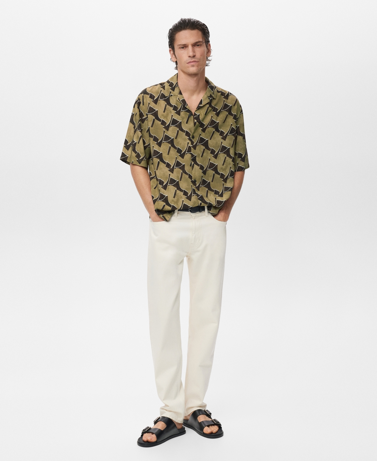 Mango Men's Flowy Printed Shirt