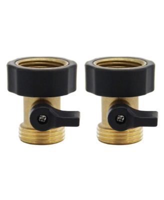 Heavy Duty Brass Shut Off Valve 2-Pack Garden Hose Connector