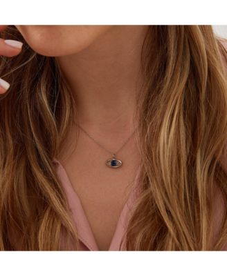 Glass Evil Eye Sterling Silver Necklace