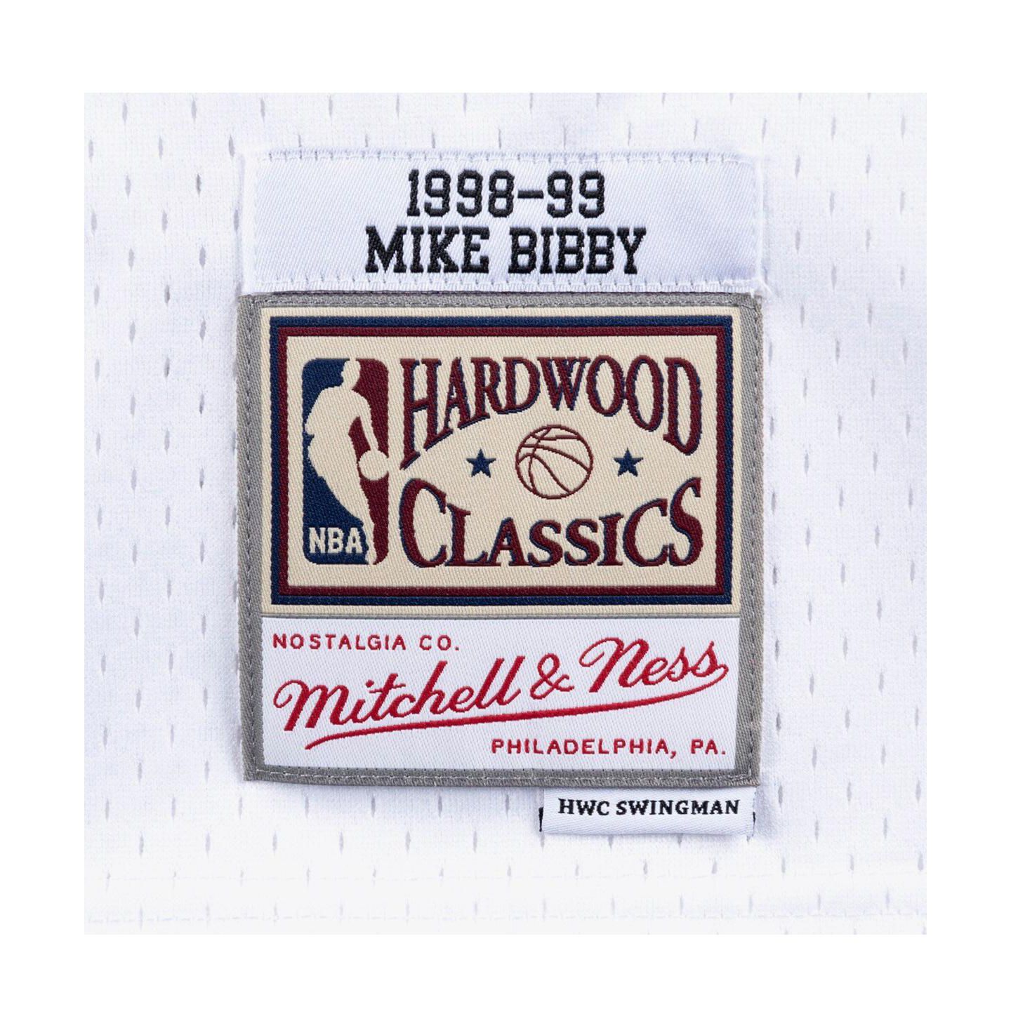 Мужской топ Mitchell & Ness Mitchell Ness Mike Bibby White Vancouver Grizzlies 1998/99 Hardwood Classics Swingman Jersey — фото 4