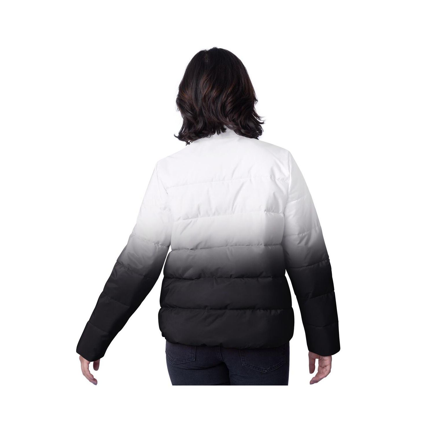 Women's Black San Francisco 49ers Overtime Ombre Full-Zip Puffer Jacket