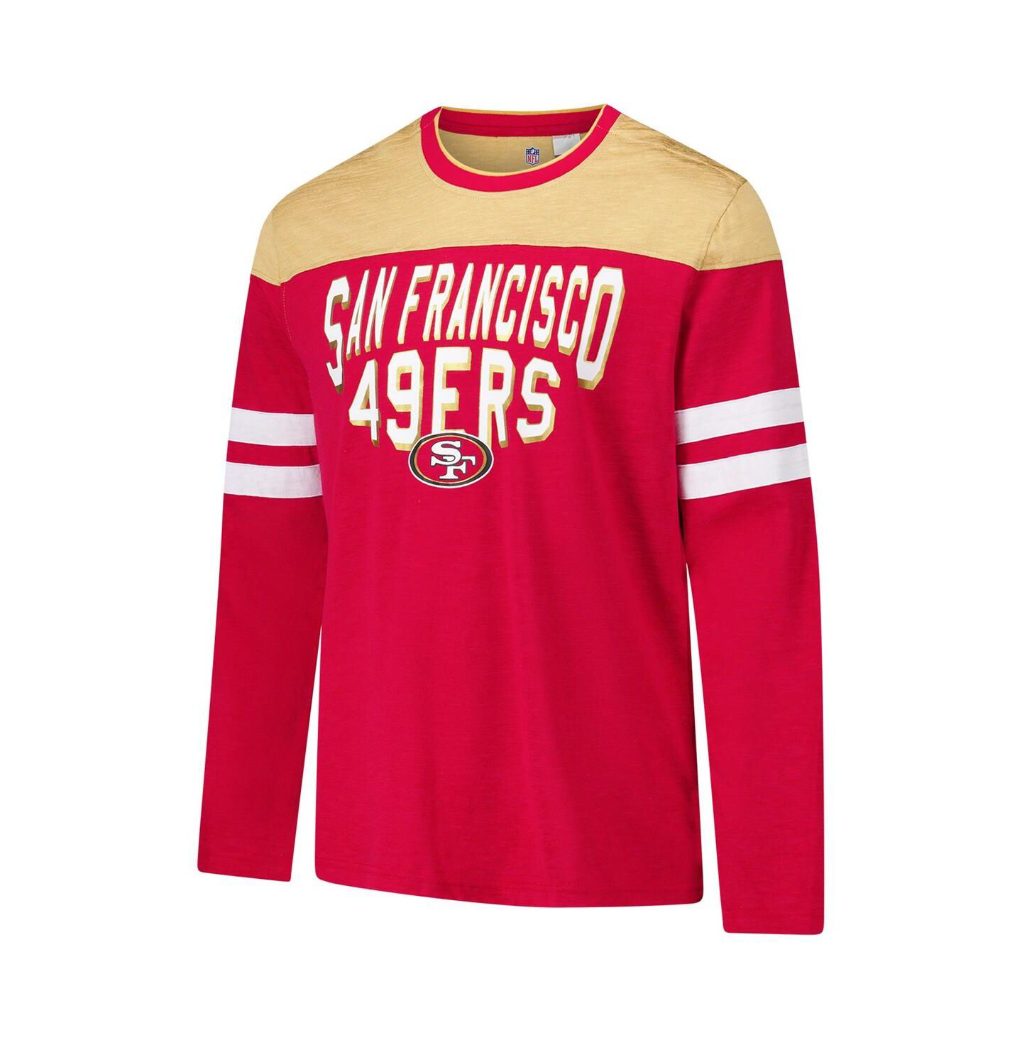 Мужская футболка G-III Sports by Carl Banks Scarlet/Gold San Francisco 49ers Adaptive Hail Mary Long Sleeve — фото 2