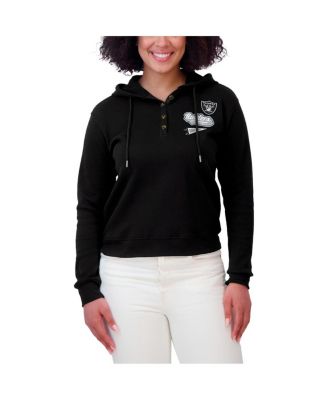 Women's Black Las Vegas Raiders Plus Size Waffle Hoodie Pullover Top