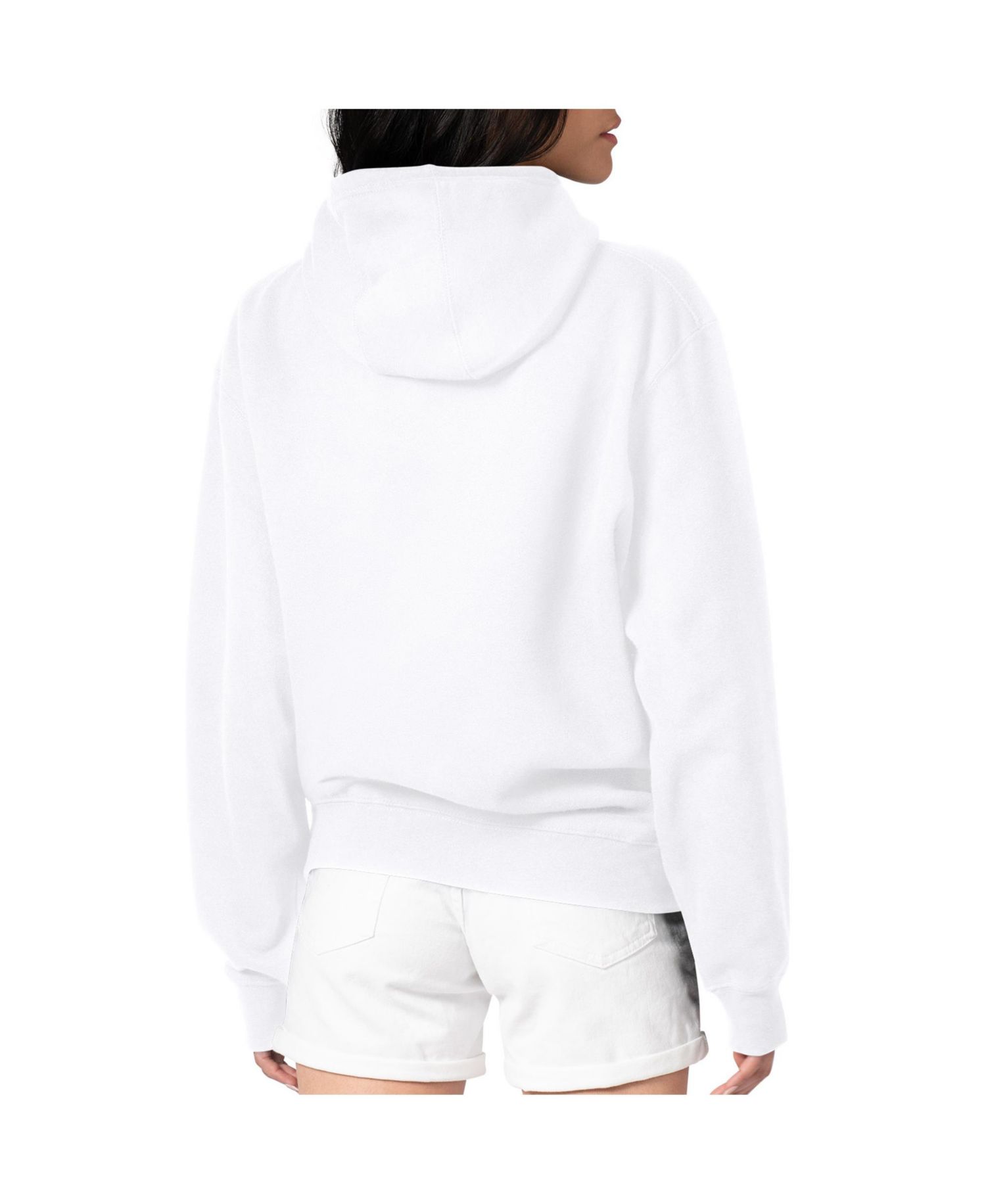 Women's White Kansas City Chiefs Team Logo Graphic Fleece Tri-Blend Pullover Hoodie