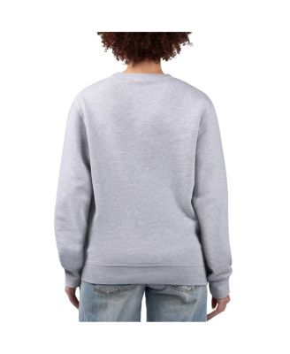 Women's Heather Gray Chicago Bears Football Logo Graphic Fleece Tri-Blend Pullover Sweatshirt