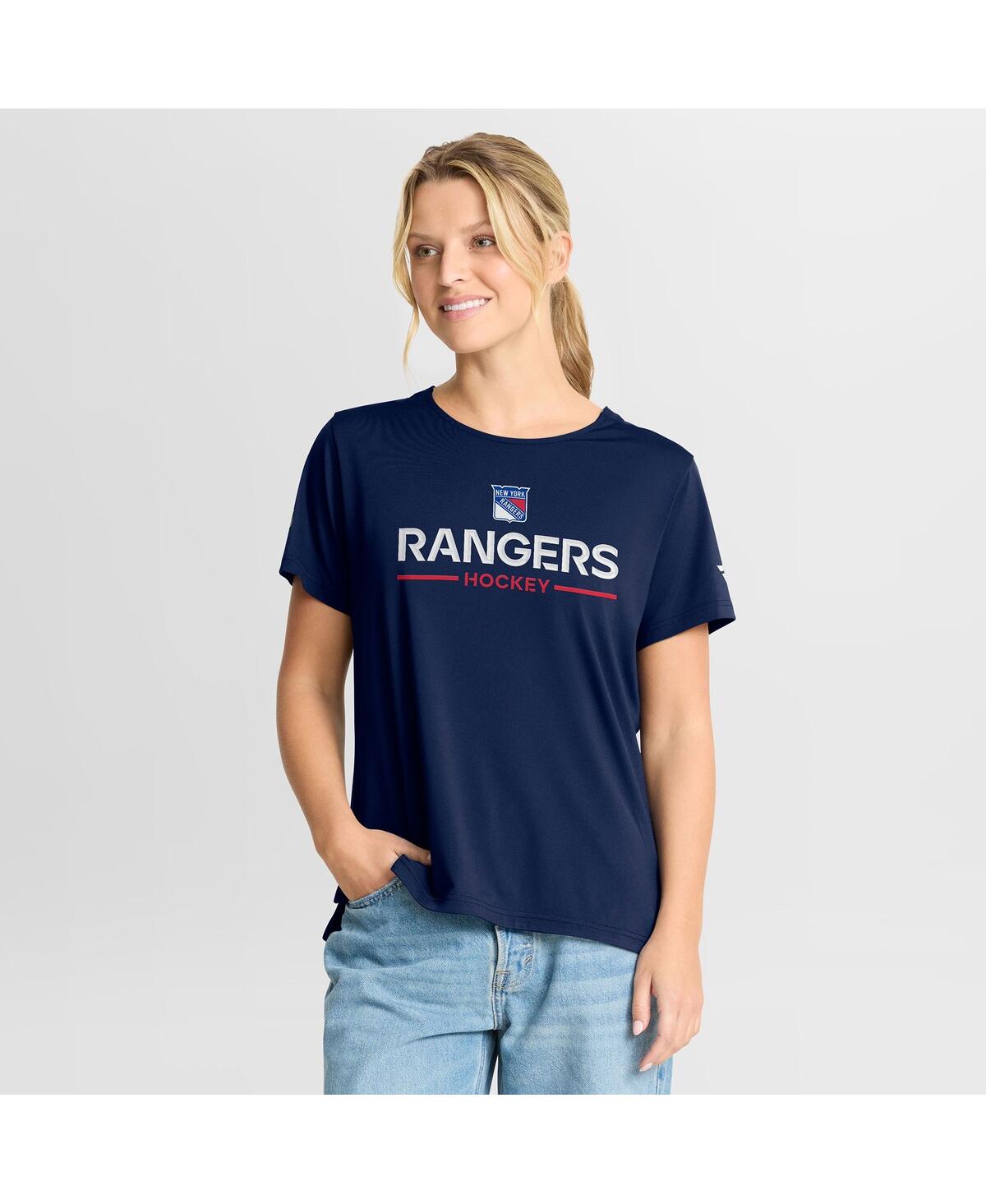 Fanatics Women's Navy New York Rangers Authentic Pro Rink Tech T-shirt In Brown