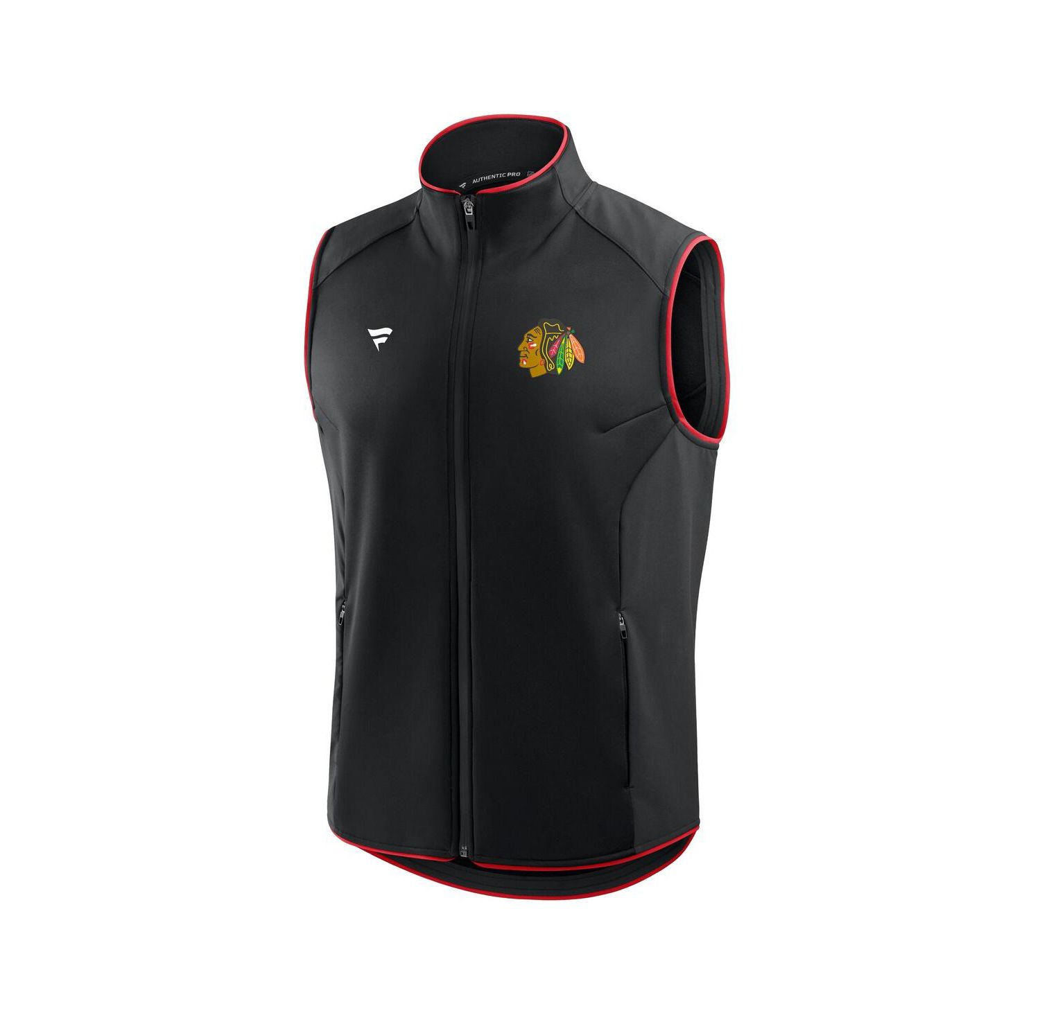Men's Black Chicago Blackhawks Authentic Pro Rink Full-Zip Vest