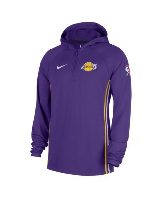 Men's Purple Los Angeles Lakers Authentic On Court Zone Quarter-Zip Dri-FIT Hoodie Jacket