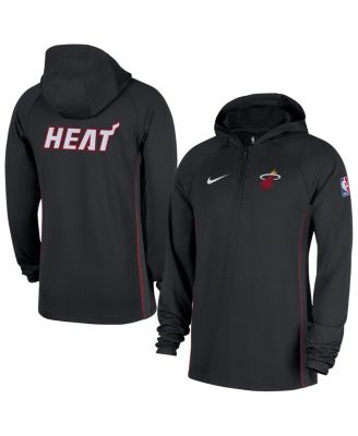 Nike - Men's Black Miami Heat Authentic On Court Zone Quarter-Zip Dri-FIT Hoodie Jacket