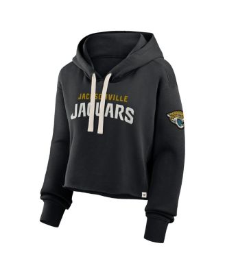 Women's Black Jacksonville Jaguars Oversized Hometown Heritage Cropped Hoodie
