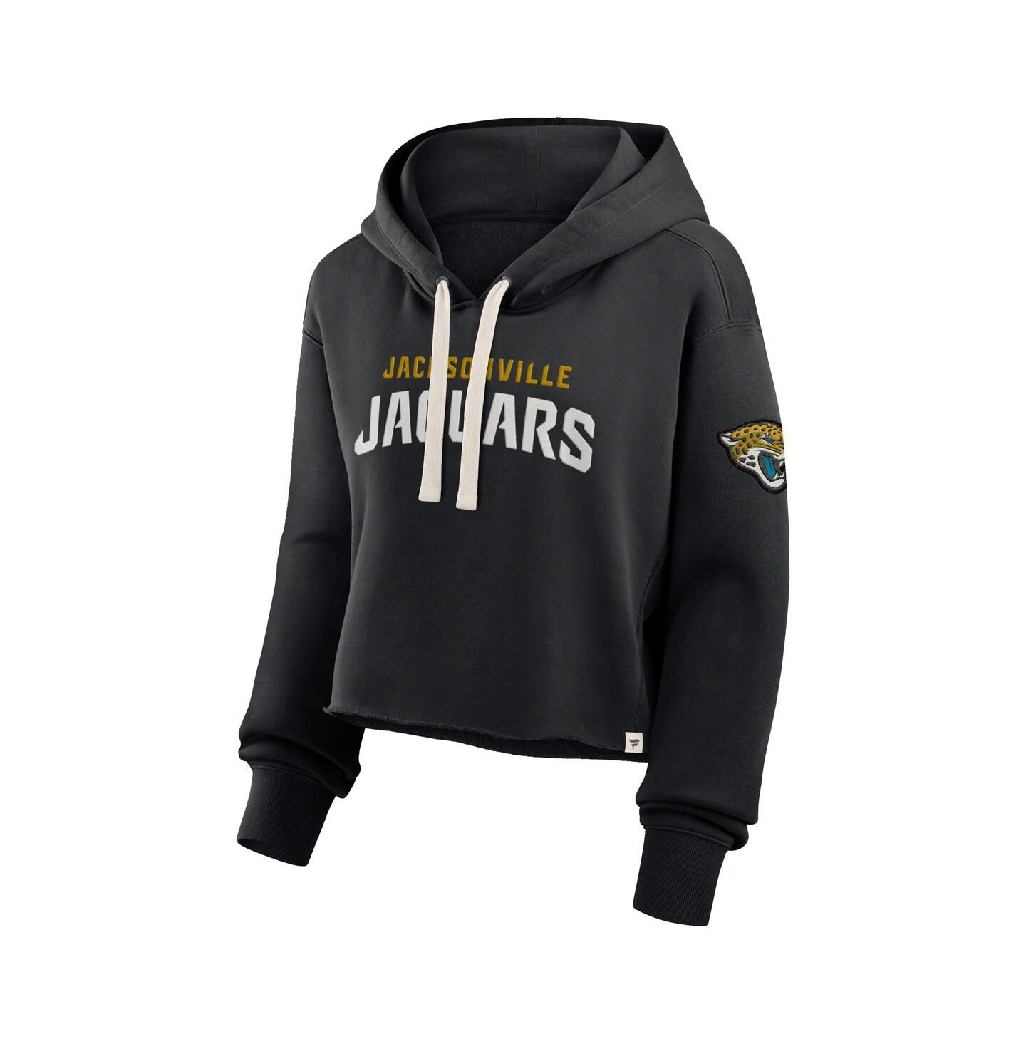 Женское худи Fanatics Black Jacksonville Jaguars Oversized Hometown Heritage Cropped — фото 2