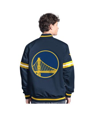 Men's Navy Golden State Warriors Scout Full-Snap Varsity Jacket