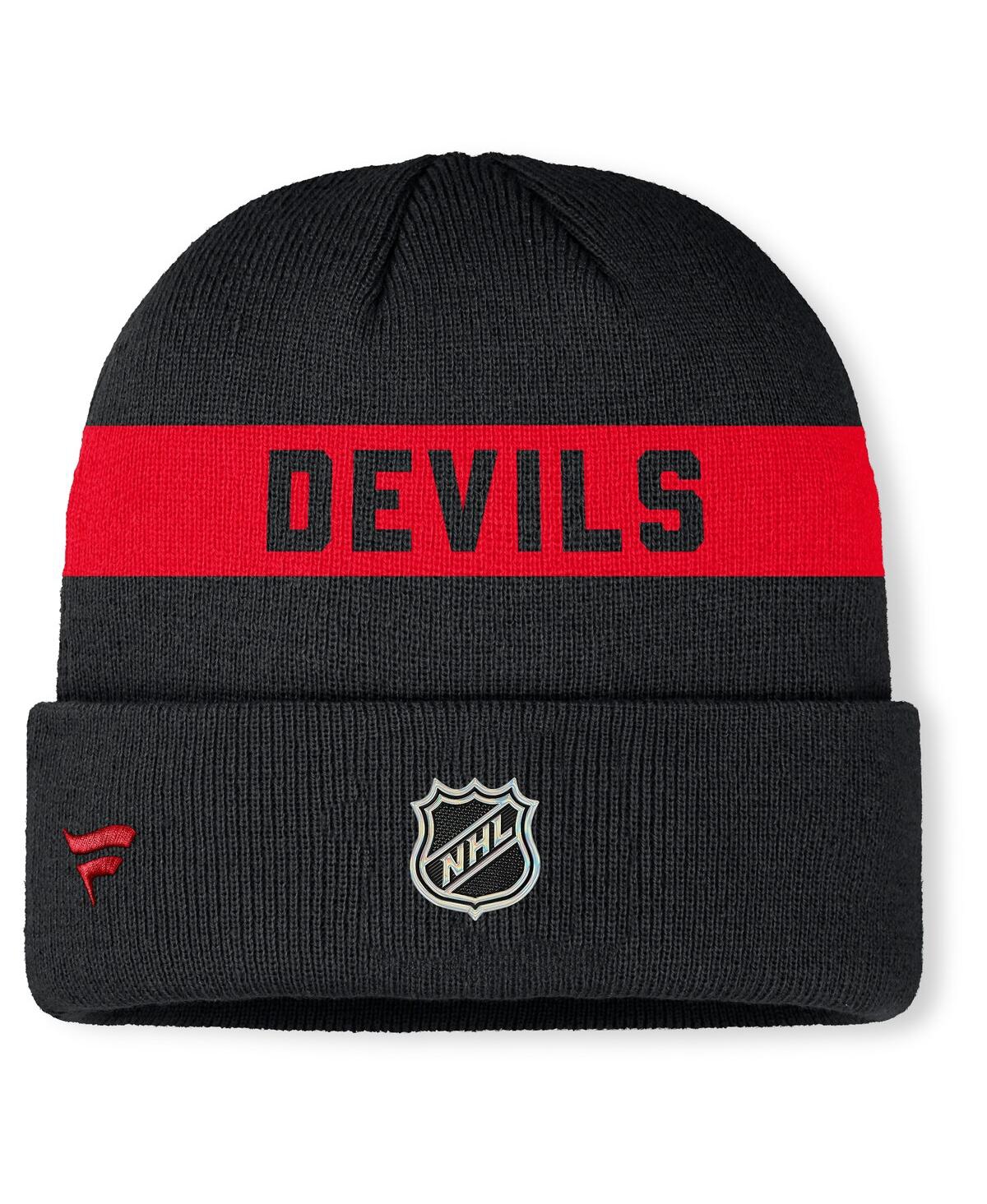 Fanatics Men's Black New Jersey Devils Authentic Pro Rink Cuffed Knit Hat