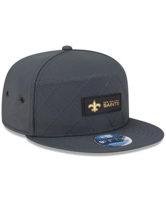 Men's Charcoal New Orleans Saints 2025 Sideline Cold Weather Split Panel 9FIFTY Snapback Hat