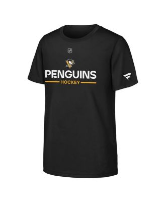 Fanatics - Big Boys and Girls Black Pittsburgh Penguins Authentic Pro Wordmark T-Shirt