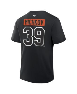 Men's Matvei Michkov Black Philadelphia Flyers Authentic Stack Name and Number T-Shirt
