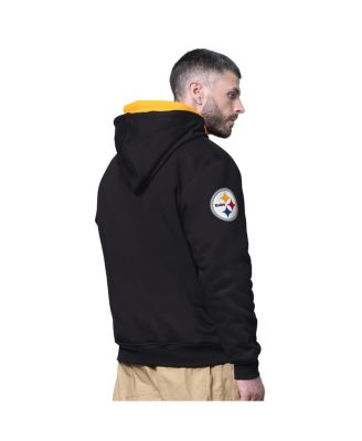 Men's Black Pittsburgh Steelers Big Shot Full-Zip Double Hoodie