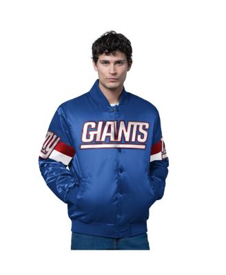 Starter - Men's Royal New York Giants Triple Option Satin Varsity Full-Snap Jacket