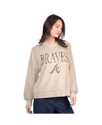 G-III 4Her by Carl Banks - Women's Sand Atlanta Braves Oversized Vet II Sweatshirt