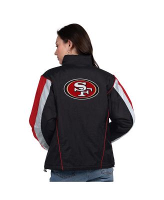 Women's Black/Scarlet San Francisco 49ers Thursday Night Gridiron Half-Zip Jacket
