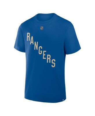 Men's Alexis Lafreni&egrave;re Blue New York Rangers Authentic Stack Name Number T-Shirt