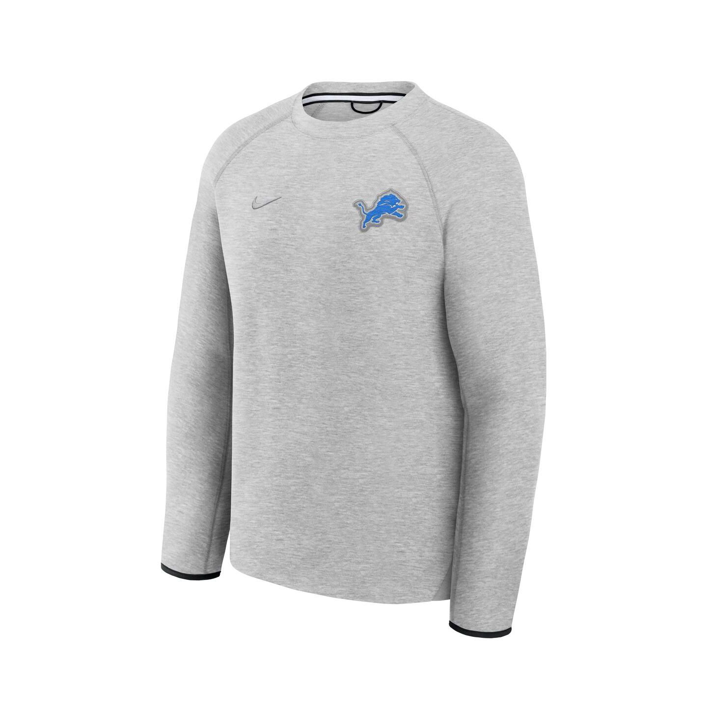 Мужская толстовка Nike Heather Gray Detroit Lions Tech Fleece Raglan — фото 2