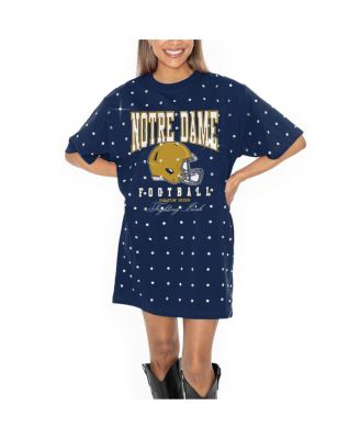 Women's Navy Notre Dame Fighting Irish Allover Rhinestone T-Shirt Dress