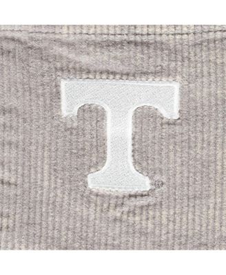 Women's Gray Distressed Tennessee Volunteers Vintage-Like Wash Corduroy Full-Snap Hooded Shacket