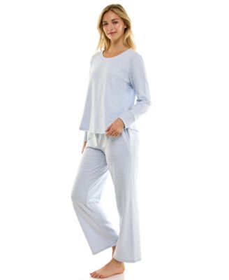 Women's 2-Piece Printed Long-Sleeve Top and Straight Leg Pants Set