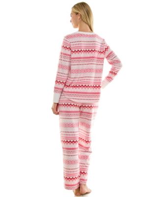 Women's 2-Piece Printed Long-Sleeve Top and Straight Leg Pants