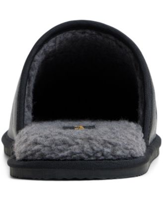 Men's Round Toe Leather Slippers