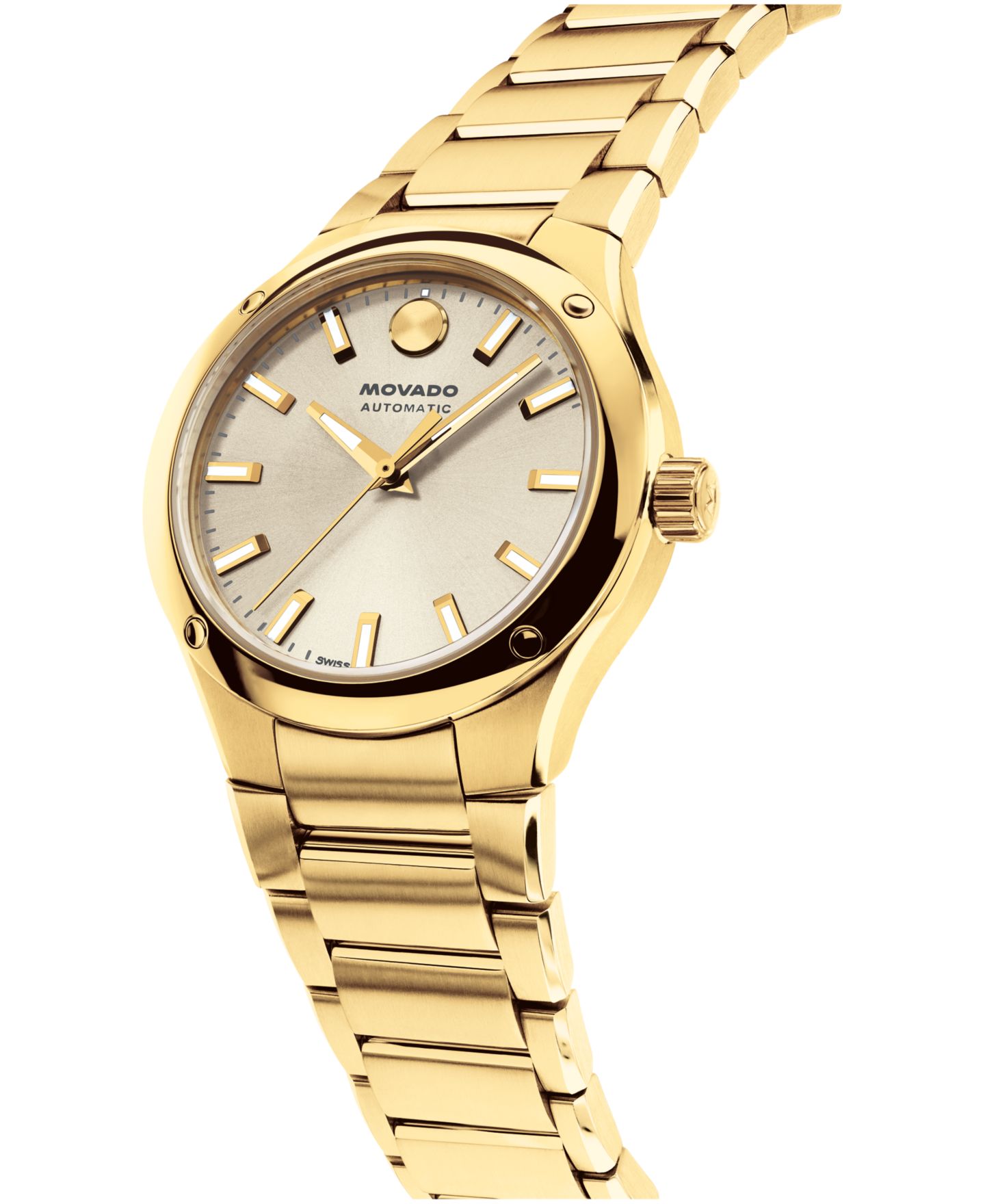 Женские часы Movado Museum Imperiale Swiss Automatic Light Yellow PVD Steel Watch, 33mm — фото 2