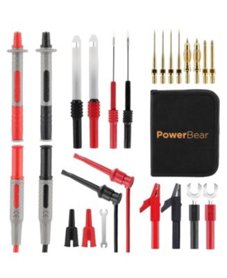 POWERBEAR Multimeter Test Leads Kit 25-Pack with Probes Clips and ...