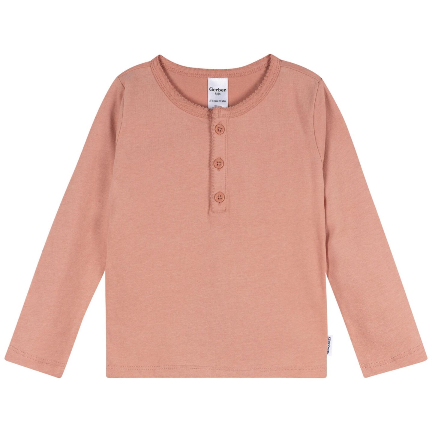 Рубашки Gerber 3-Pack Long Sleeve для девочек-малышей, цвет: Розовый — фото 3