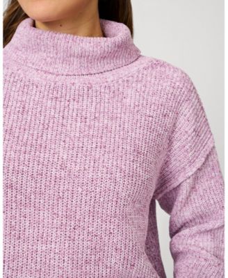 Women's Heathered Yarn Relaxed Lounge Turtleneck Sweater