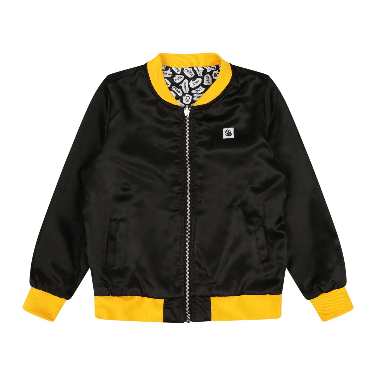 Куртка Mixed Up Clothing Reversible Zip up Lightweight Bomber Jacket для девочек, цвет: Чёрный / Жёлтый — фото 10