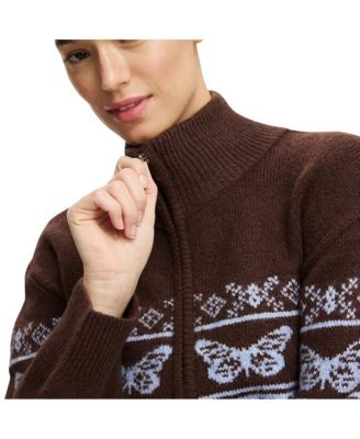Women's Intarsia Knit Bomber