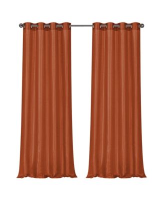 1 Piece Autumn Cinnamon Spice Faux Silk Lightweight Transparent Sheer Grommet Top Curtain Panel - 90 in. Long