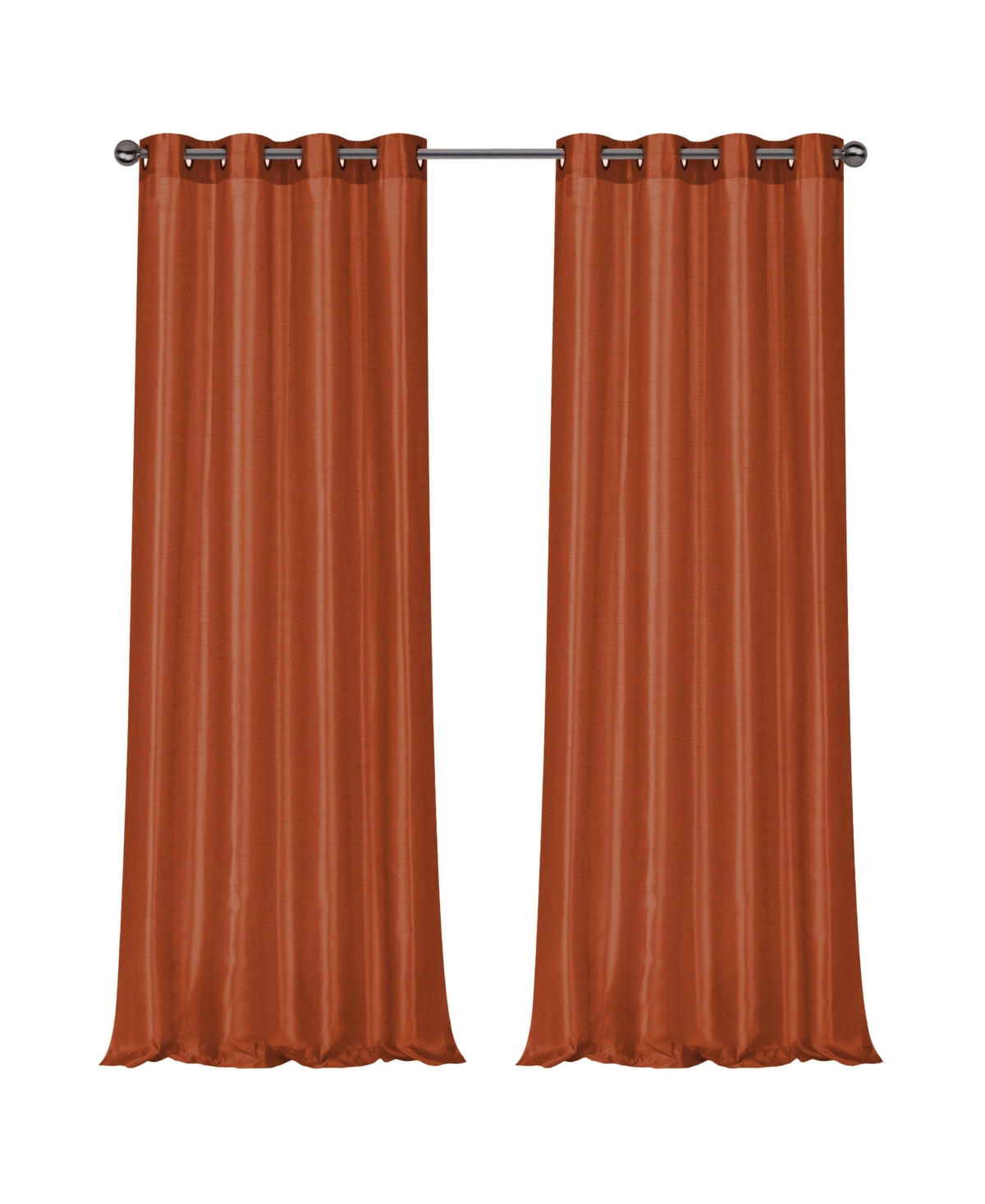 Kate Aurora 1 Piece Autumn Cinnamon Spice Faux Silk Lightweight Transparent Sheer Grommet Top Curtain Panel - 90 in. Long