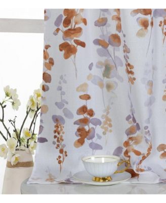 Watercolor Floral Lillies Complete 3 Piece Rod Pocket Kitchen Curtain Tier & Valance Set - Spice