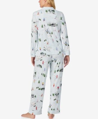 Women's 2-Piece Sleepwear Long-Sleeve Top and Pajama Pants Set