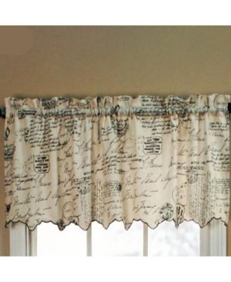 Script Classic Print Room Darkening Window Valance 48" x 15" Natural by Ellis Curtain