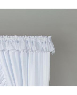 2-Piece Ruffled Priscilla Window Curtain Panel Pair with ties - 80x72" Natural