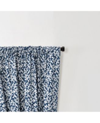Sea Tumble Window Treatment 3" Rod Pocket 100% Cotton Curtain Panels Pairs 100" x 63" Navy