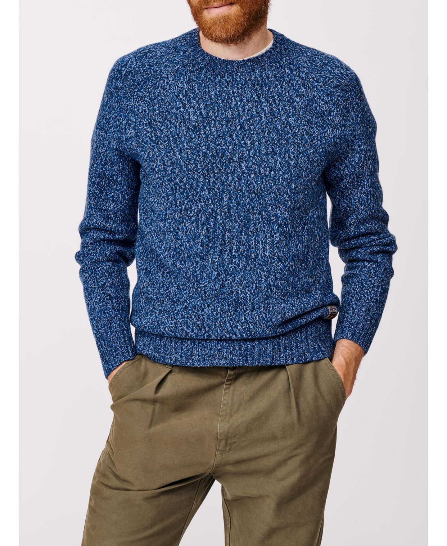 Мужской свитер Aubin Riply Twist Crew Neck, цвет: Синий — фото 5