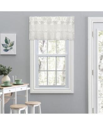 Madelyn Ruffled Victorian 1.5" Rod Pocket Valances for Windows 60" x 16" Natural