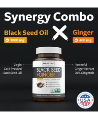 Black Seed Oil + Ginger Liquid Capsules, 60 ct