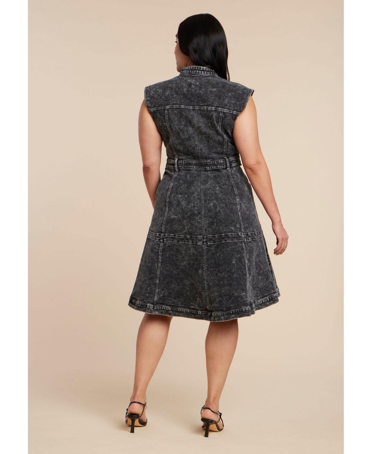 Eloquii Women's Fit And Flare Denim Dress