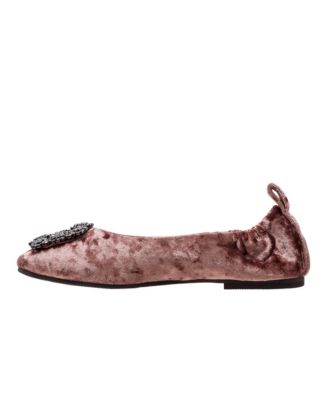 MINA Women's Glam Sparkly Medallion Ballet Flat