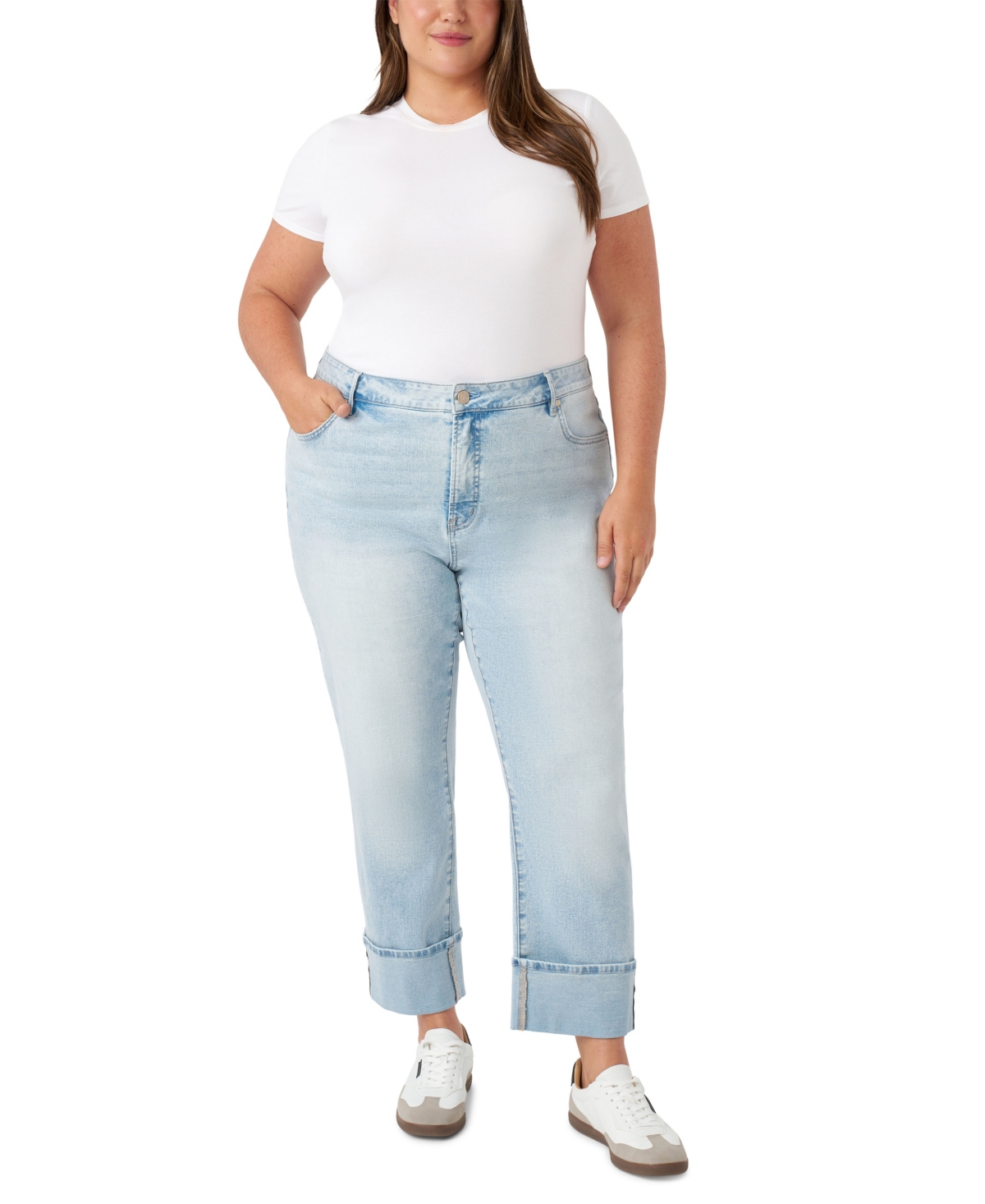 Seven7 Plus Size Vintage Straight Cuffed Jeans